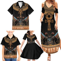 Ankh Egypt Family Matching Summer Maxi Dress and Hawaiian Shirt Ankh Egyptian Hieroglyphs Alphabet