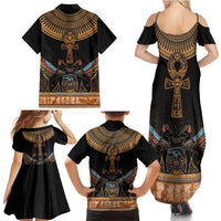Ankh Egypt Family Matching Summer Maxi Dress and Hawaiian Shirt Ankh Egyptian Hieroglyphs Alphabet