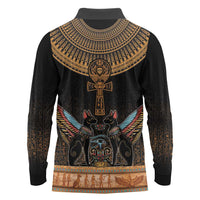 Ankh Egypt Long Sleeve Polo Shirt Ankh Egyptian Hieroglyphs Alphabet
