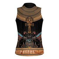 Ankh Egypt Women Sleeveless Polo Shirt Ankh Egyptian Hieroglyphs Alphabet