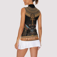 Ankh Egypt Women Sleeveless Polo Shirt Ankh Egyptian Hieroglyphs Alphabet
