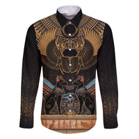 The Scarab Beetle Family Matching Puletasi and Hawaiian Shirt Egyptian Hieroglyphs Alphabet