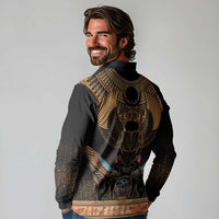The Scarab Beetle Long Sleeve Polo Shirt Egyptian Hieroglyphs Alphabet