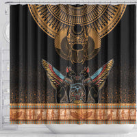 The Scarab Beetle Shower Curtain Egyptian Hieroglyphs Alphabet