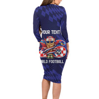 World Football Croatia 2026 Personalized Long Sleeve Bodycon Dress Mala Zemlja Veliki Snovi