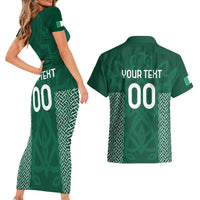 Custom Ireland Rugby Couples Matching Short Sleeve Bodycon Dress and Hawaiian Shirt Come On Shamrock