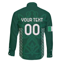 Custom Ireland Rugby Family Matching Off The Shoulder Long Sleeve Dress and Hawaiian Shirt Come On Shamrock