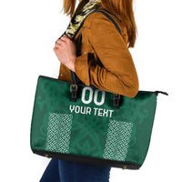 Custom Ireland Rugby Leather Tote Bag Come On Shamrock