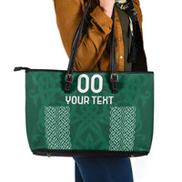 Custom Ireland Rugby Leather Tote Bag Come On Shamrock