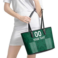 Custom Ireland Rugby Leather Tote Bag Come On Shamrock