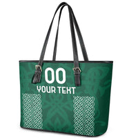 Custom Ireland Rugby Leather Tote Bag Come On Shamrock