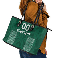 Custom Ireland Rugby Leather Tote Bag Come On Shamrock