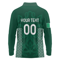 Custom Ireland Rugby Long Sleeve Polo Shirt Come On Shamrock
