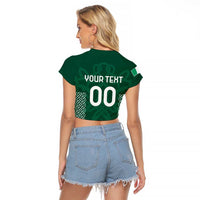 Custom Ireland Rugby Raglan Cropped T Shirt Come On Shamrock