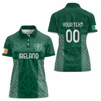 Custom Ireland Rugby Women Polo Shirt Come On Shamrock