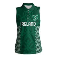 Custom Ireland Rugby Women Sleeveless Polo Shirt Come On Shamrock