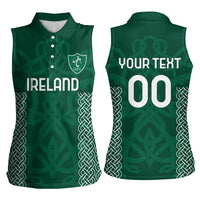 Custom Ireland Rugby Women Sleeveless Polo Shirt Come On Shamrock