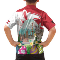 Happy Easter Austria Family Matching Off The Shoulder Long Sleeve Dress and Hawaiian Shirt Easter Eggs With St. Stephen's Cathedral