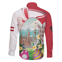 Happy Easter Austria Family Matching Off The Shoulder Long Sleeve Dress and Hawaiian Shirt Easter Eggs With St. Stephen's Cathedral