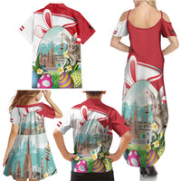 Happy Easter Austria Family Matching Summer Maxi Dress and Hawaiian Shirt Easter Eggs With St. Stephen's Cathedral