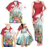 Happy Easter Austria Family Matching Tank Maxi Dress and Hawaiian Shirt Easter Eggs With St. Stephen's Cathedral