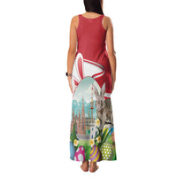 Happy Easter Austria Family Matching Tank Maxi Dress and Hawaiian Shirt Easter Eggs With St. Stephen's Cathedral