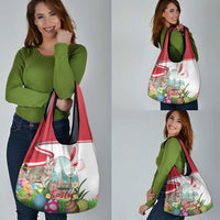 Happy Easter Austria Grocery Bag Easter Eggs With St. Stephen's Cathedral