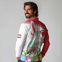 Happy Easter Austria Long Sleeve Polo Shirt Easter Eggs With St. Stephen's Cathedral