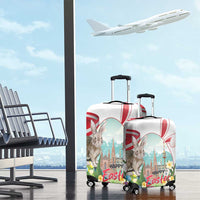 Happy Easter Austria Luggage Cover Easter Eggs With St. Stephen's Cathedral