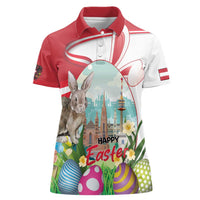 Happy Easter Austria Women Polo Shirt Easter Eggs With St. Stephen's Cathedral