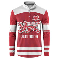 Custom Denmark Hockey Button Sweatshirt Danish Lions