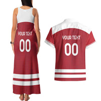 Custom Denmark Hockey Couples Matching Tank Maxi Dress and Hawaiian Shirt Danish Lions