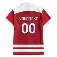 Custom Denmark Hockey Family Matching Off Shoulder Short Dress and Hawaiian Shirt Danish Lions