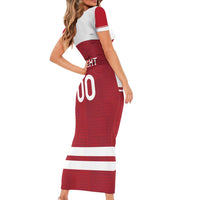 Custom Denmark Hockey Family Matching Short Sleeve Bodycon Dress and Hawaiian Shirt Danish Lions