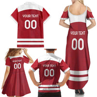 Custom Denmark Hockey Family Matching Summer Maxi Dress and Hawaiian Shirt Danish Lions