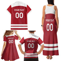 Custom Denmark Hockey Family Matching Tank Maxi Dress and Hawaiian Shirt Danish Lions