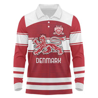 Custom Denmark Hockey Long Sleeve Polo Shirt Danish Lions