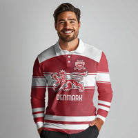 Custom Denmark Hockey Long Sleeve Polo Shirt Danish Lions