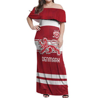 Custom Denmark Hockey Off Shoulder Maxi Dress Danish Lions