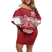 Custom Denmark Hockey Off Shoulder Short Dress Danish Lions
