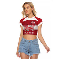 Custom Denmark Hockey Raglan Cropped T Shirt Danish Lions