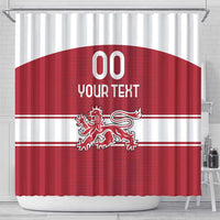 Custom Denmark Hockey Shower Curtain Danish Lions