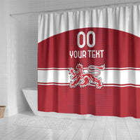 Custom Denmark Hockey Shower Curtain Danish Lions