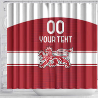 Custom Denmark Hockey Shower Curtain Danish Lions