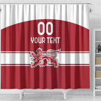 Custom Denmark Hockey Shower Curtain Danish Lions
