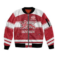 Custom Denmark Hockey Sleeve Zip Bomber Jacket Danish Lions