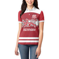 Custom Denmark Hockey Women Polo Shirt Danish Lions