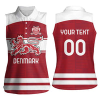 Custom Denmark Hockey Women Sleeveless Polo Shirt Danish Lions