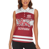 Custom Denmark Hockey Women Sleeveless Polo Shirt Danish Lions