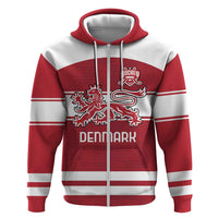 Custom Denmark Hockey Zip Hoodie Danish Lions